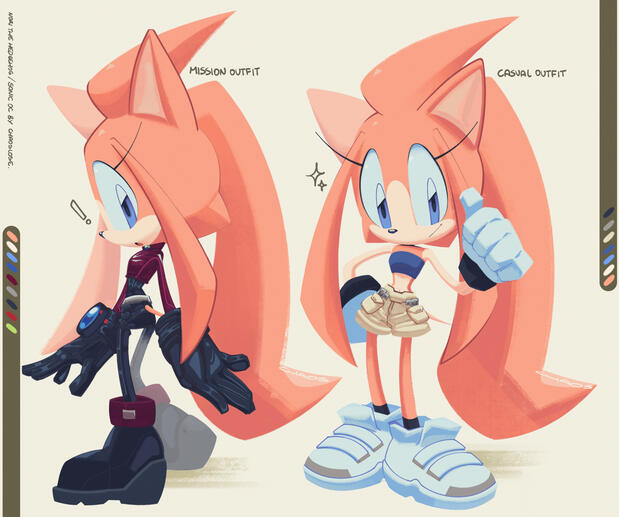 Sonic the Hedgehog and Nori the Hedgehog (oc)