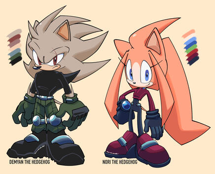 Demyan The Hedgehog and Nori The Hedgehog (OC's)
